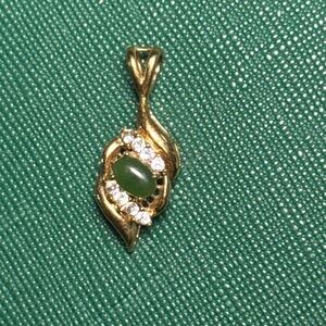 Gold Tone and Green Pendant
